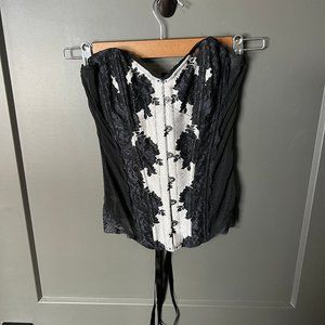 Victoria's Secret Rare Very Sexy Seduction Corset Black/Silver S/P